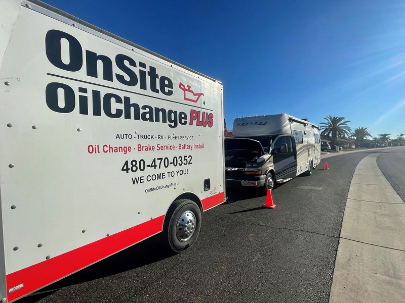 RV Oil Change Service · OnSite OilChange Plus We Come To You!